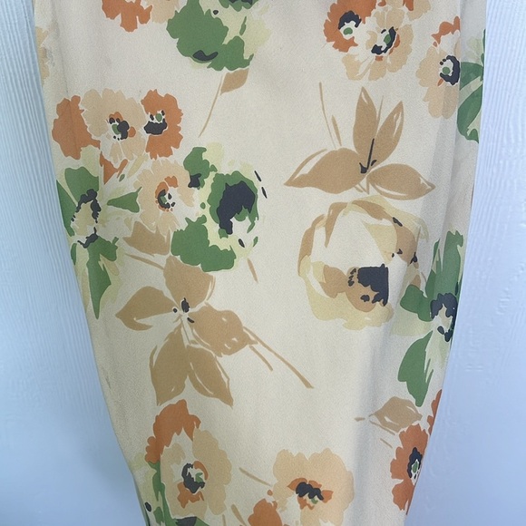 Polo Ralph Lauren - Beige Pastel Floral Ruffle V Neck Sleeveless Maxi Dress SZ 8 - Picture 7 of 12